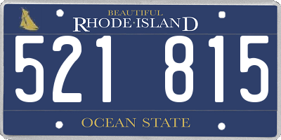 RI license plate 521815