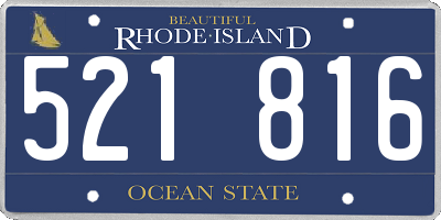 RI license plate 521816