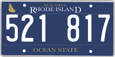 RI license plate 521817