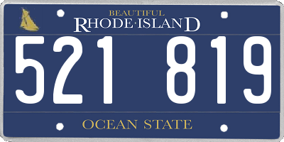 RI license plate 521819