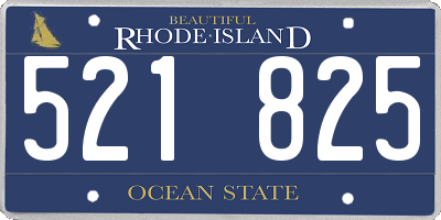 RI license plate 521825