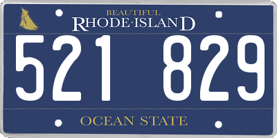 RI license plate 521829