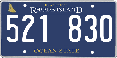 RI license plate 521830