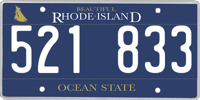 RI license plate 521833