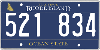 RI license plate 521834