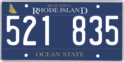 RI license plate 521835