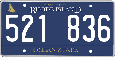 RI license plate 521836