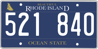 RI license plate 521840