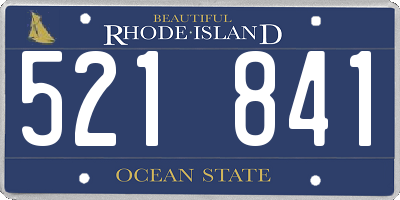 RI license plate 521841