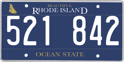RI license plate 521842