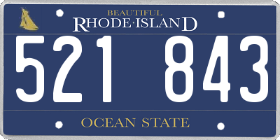 RI license plate 521843