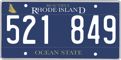 RI license plate 521849
