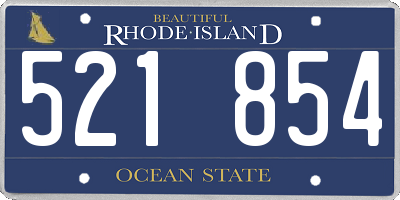 RI license plate 521854