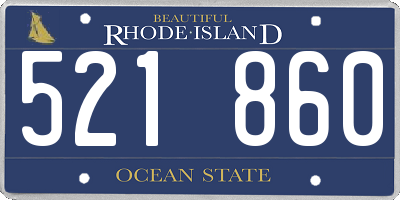 RI license plate 521860
