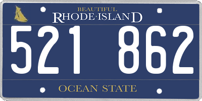 RI license plate 521862