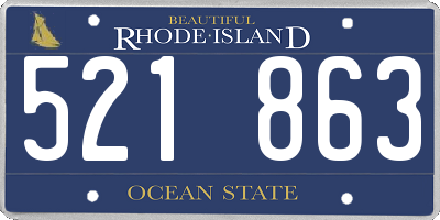 RI license plate 521863
