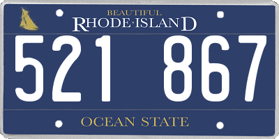 RI license plate 521867