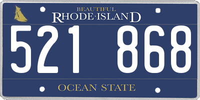 RI license plate 521868
