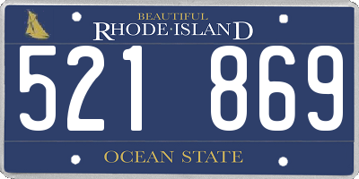 RI license plate 521869