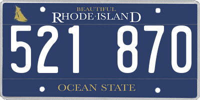 RI license plate 521870