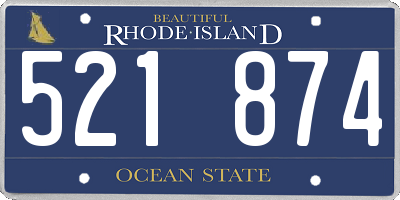 RI license plate 521874
