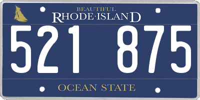 RI license plate 521875