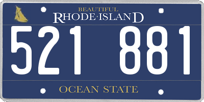 RI license plate 521881