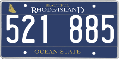 RI license plate 521885