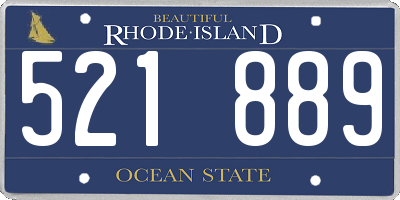 RI license plate 521889