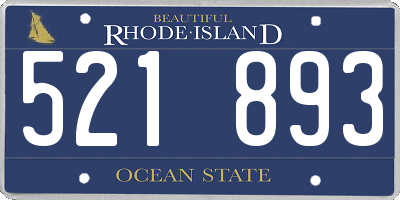 RI license plate 521893