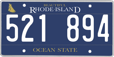 RI license plate 521894