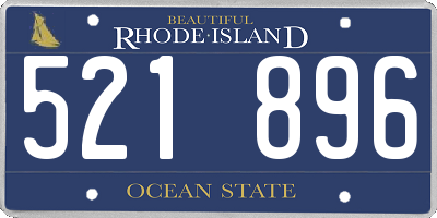 RI license plate 521896