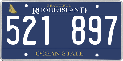 RI license plate 521897