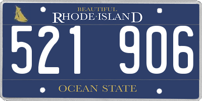 RI license plate 521906