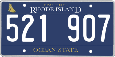 RI license plate 521907