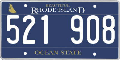 RI license plate 521908