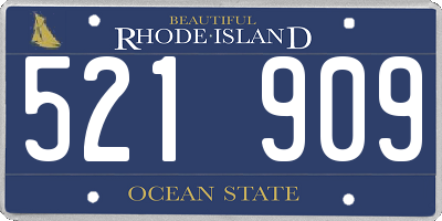 RI license plate 521909