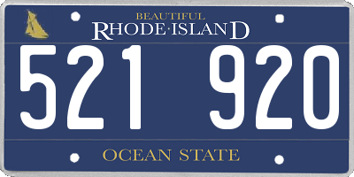 RI license plate 521920