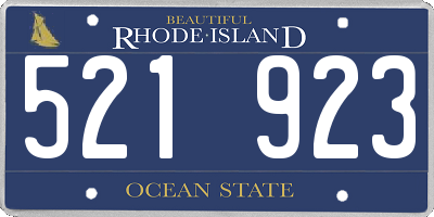RI license plate 521923