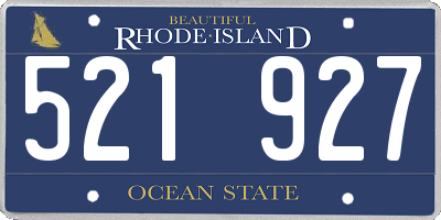RI license plate 521927