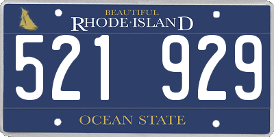 RI license plate 521929