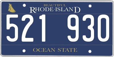 RI license plate 521930