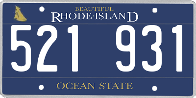 RI license plate 521931