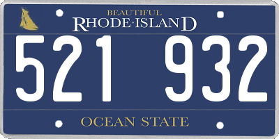 RI license plate 521932