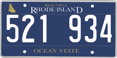 RI license plate 521934