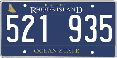 RI license plate 521935