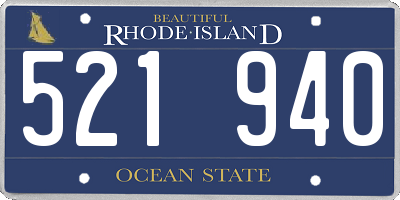 RI license plate 521940