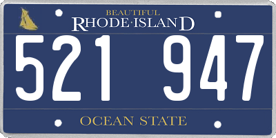 RI license plate 521947