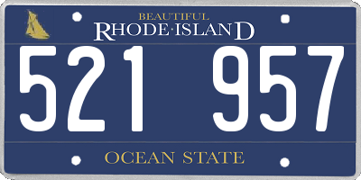 RI license plate 521957