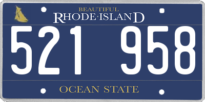 RI license plate 521958